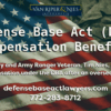 Photo in background of an American flag with a photo of DBA lawyer Tim Nies and text regarding Defense Base Act DBA compensation benefits