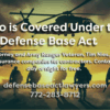 Photo of military helicopter with soldiers with photo of Tim Nies a DBA lawyer and text regarding this DBA lawyer and who is covered under the Defense Base Act