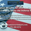 American flag in background with medical device and photo of DBA lawyer Tim Nies with text regarding compensation benefits under the DBA