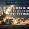 Photo of missile defense system, photo of DBA lawyer Tim Nies, Text regarding DBA claims relating to Iranian attacks on US Bases in Kuwait, the UAE, Qatar and Bahrain